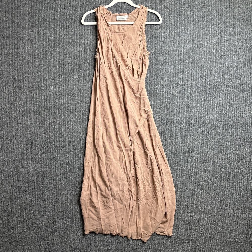 ALTUZARRA Midi Dress Women's Size US 8 EU 40 Nude‎ Pink Fringe Layered Lagenlook